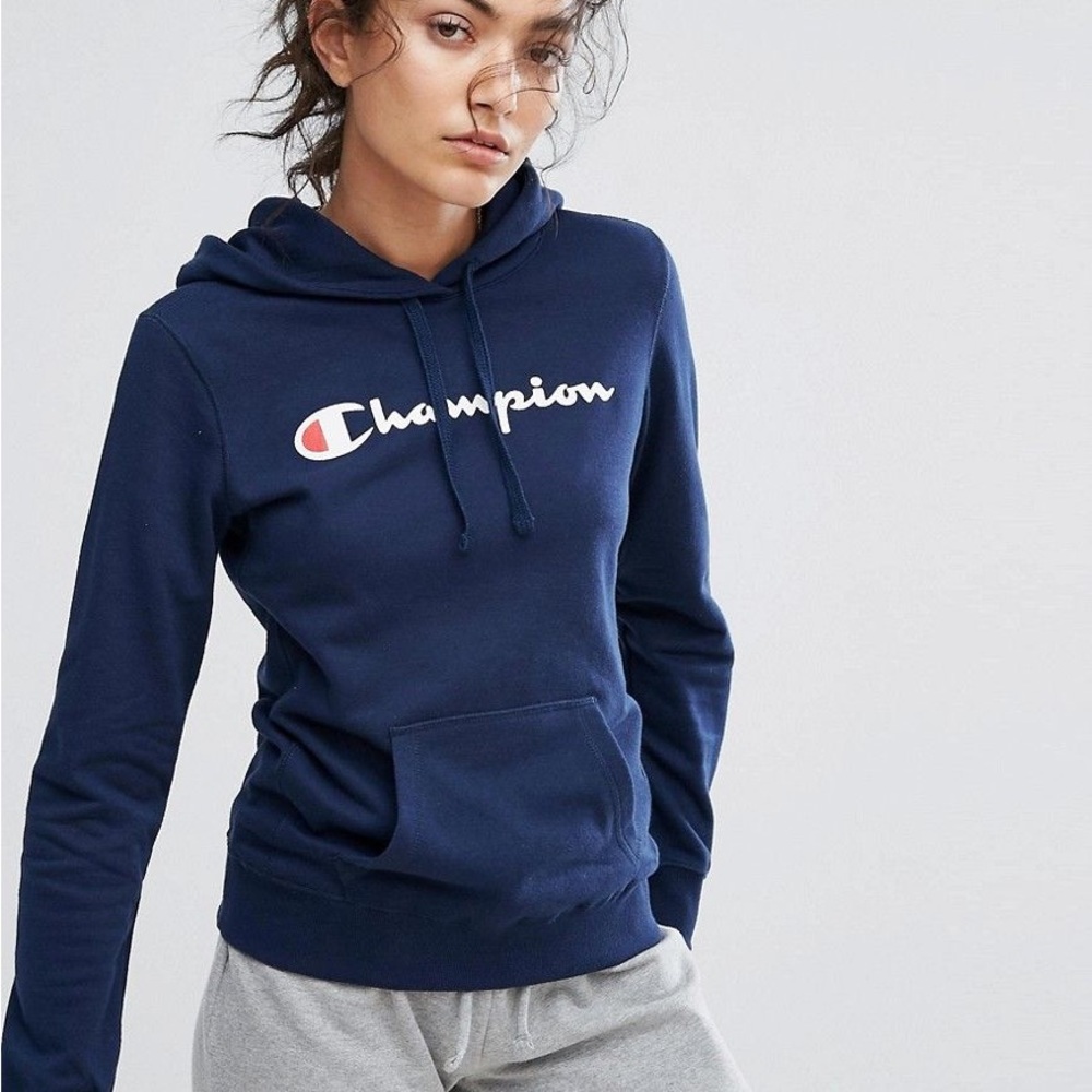 Blue Champion Reverse Weave Hoodie
